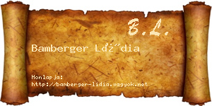 Bamberger Lídia névjegykártya